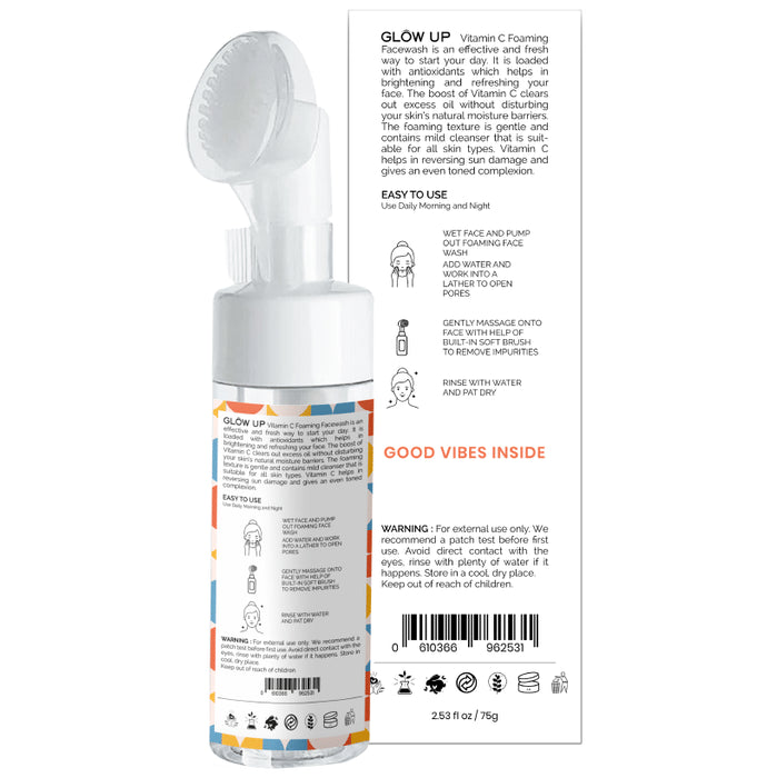 Glow Up Vitamin C Face Wash with Deep Cleansing Brush