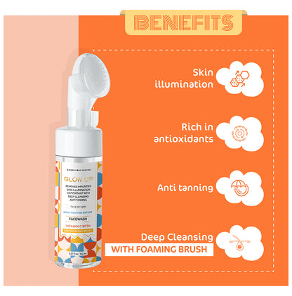 Glow Up Vitamin C Face Wash with Deep Cleansing Brush