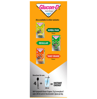 Glucon-D with Glucose, Calcium, Vitamin C & Sucrose | Nutrition Booster Mango Blast with Sipper Free