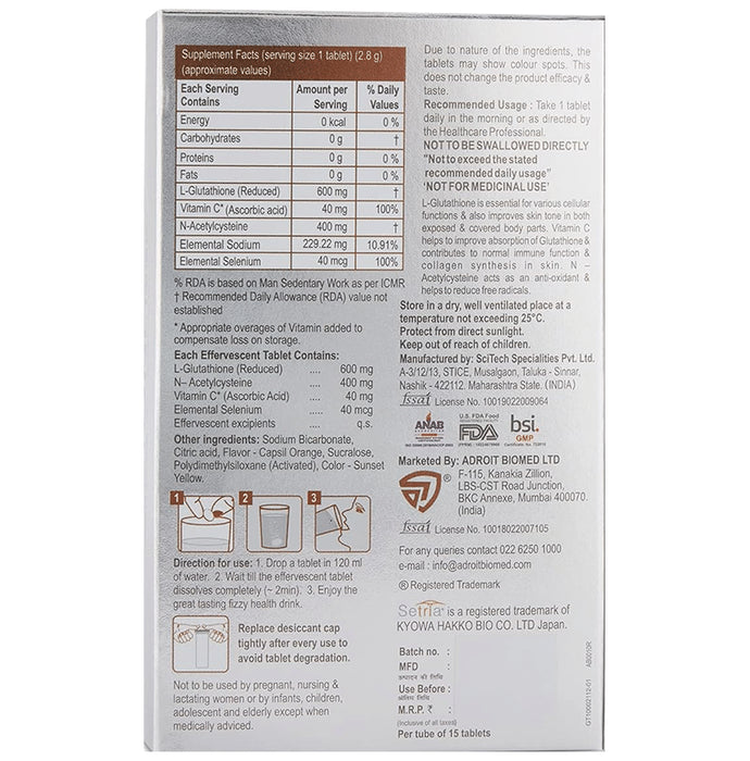 Glutone 1000(15 Effervescent Tablets Each)