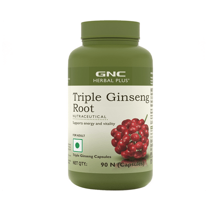 GNC Herbal Plus Triple Ginseng Root Capsule | For Energy & Vitality Support - Classic Derma