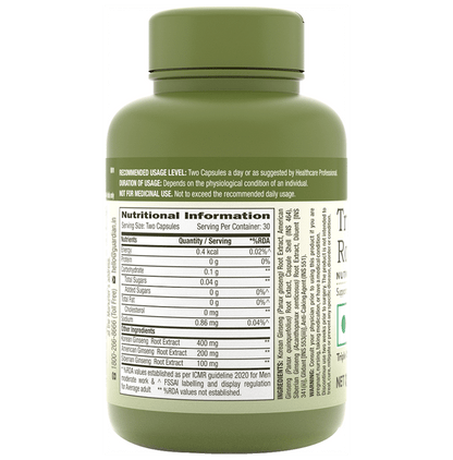 GNC Herbal Plus Triple Ginseng Root Capsule | For Energy & Vitality Support