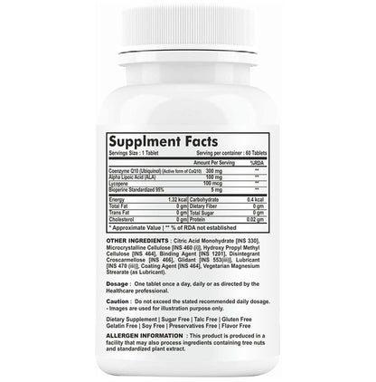 Goa Nutritions Coenzyme Q10 Enteric Coated Sustained Release Tablet Sugar Free