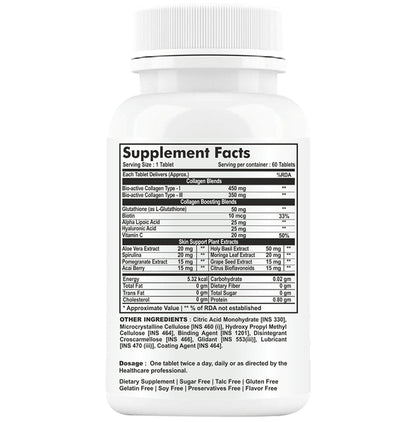 Goa Nutritions Collagen I & III Enteric Coated Sustained Release Tablet Sugar Free