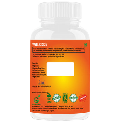 Goa Nutritions Well C Kids Chewable Tablet Orange