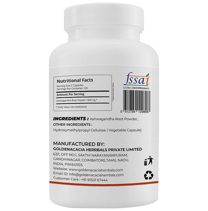 Goldenacacia Herrbals Ashwagandha 500mg Capsule