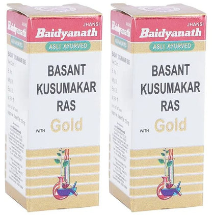 Baidyanath Basant Kusumakar Ras with Gold Tablet (50 Each) - Classic Derma
