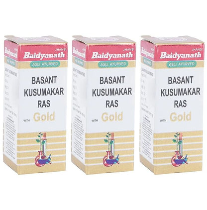 Baidyanath Basant Kusumakar Ras with Gold Tablet (50 Each) - Classic Derma