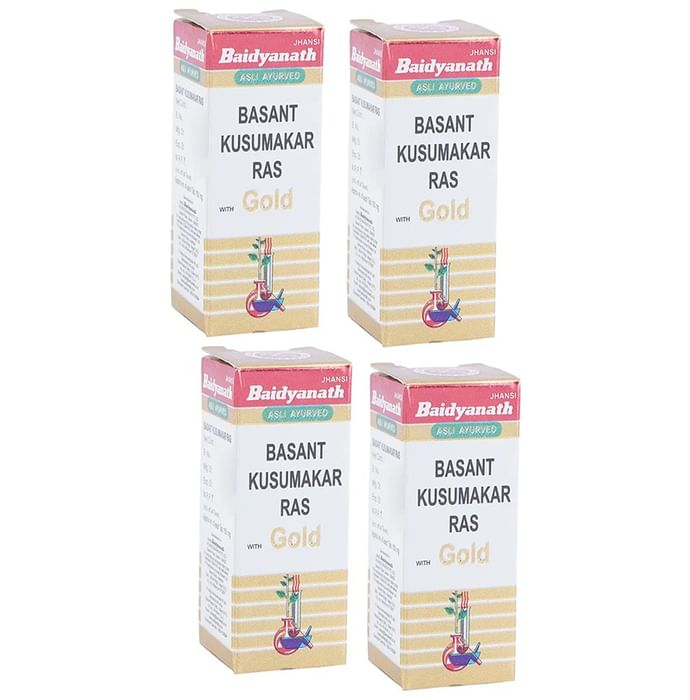 Baidyanath Basant Kusumakar Ras with Gold Tablet (50 Each) - Classic Derma