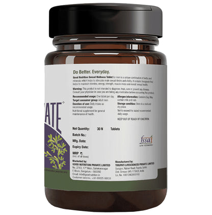 Good Nutrition Enhance & Elevate Sexual Wellness Tablet for Men Tablet