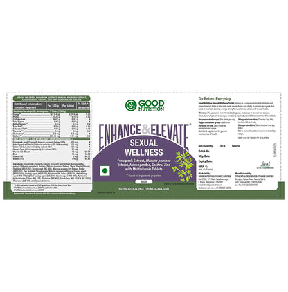 Good Nutrition Enhance & Elevate Sexual Wellness Tablet for Men Tablet