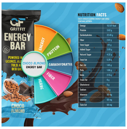 Gritfit Energy Bar (40gm Each) Choco Almond