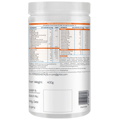 Gritzo Supermilk 8-12 year Girls Natural Mango Delight