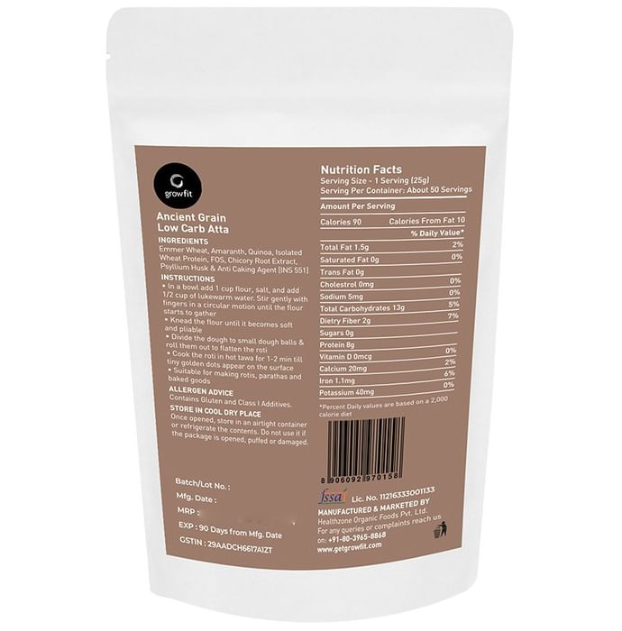 Growfit Ancient Grain Low Carb Atta