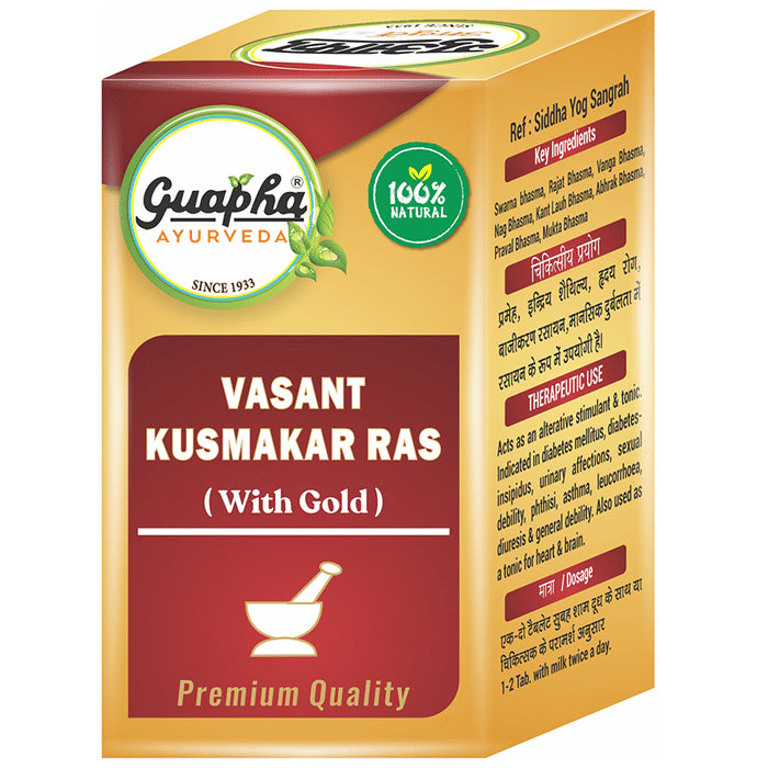 Guapha Ayurveda Vasant Kusumakar Ras (with Gold) - Classic Derma