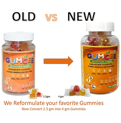 Gumcee Multivitamin Gummies with 15 Essential Vitamins (30 Each) Mix Fruit