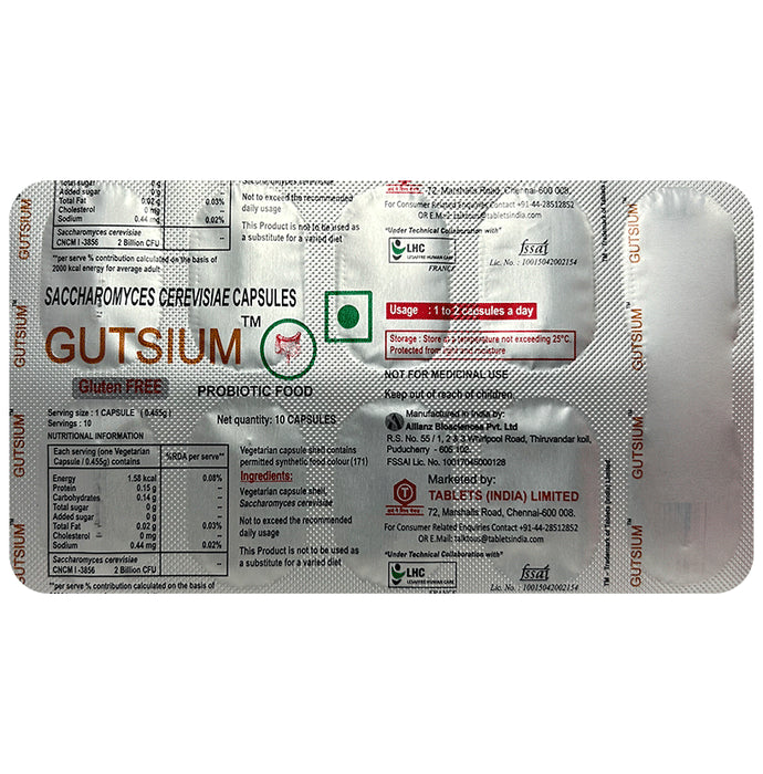 Gutsium Probiotic Food Capsule Gluten Free