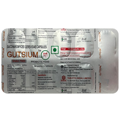 Gutsium Probiotic Food Capsule Gluten Free