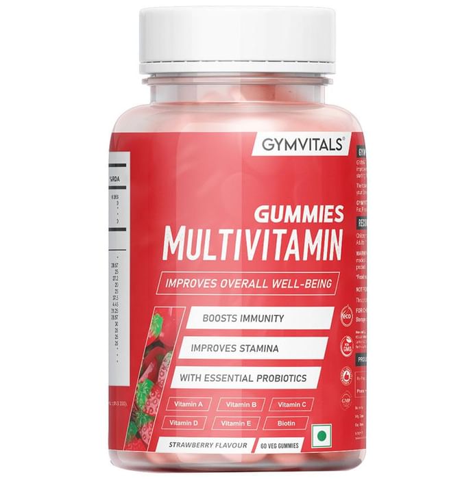 Gymvitals Multivitamin Veg Gummies Strawberry - Classic Derma