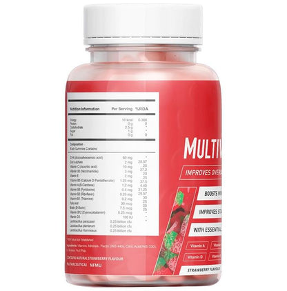 Gymvitals Multivitamin Veg Gummies Strawberry