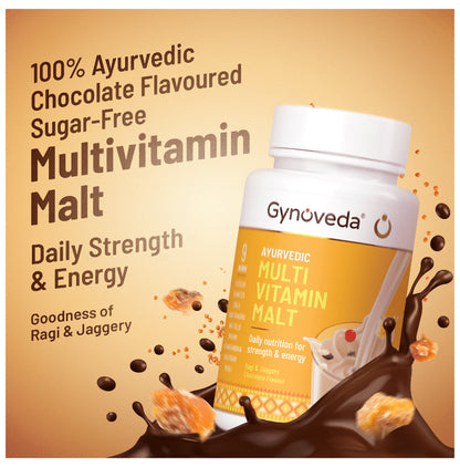Gynoveda Ayurvedic Multi Vitamin Malt (250gm Each) for Strength & Energy | Ragi & Jaggery Chocolate