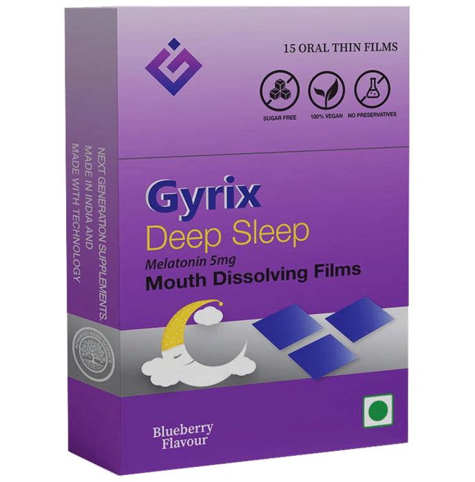 Gyrix Deep Sleep Melatonin 5mg Oral Thin Film Blueberry - Classic Derma