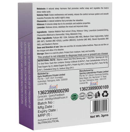 Gyrix Deep Sleep Melatonin 5mg Oral Thin Film Blueberry