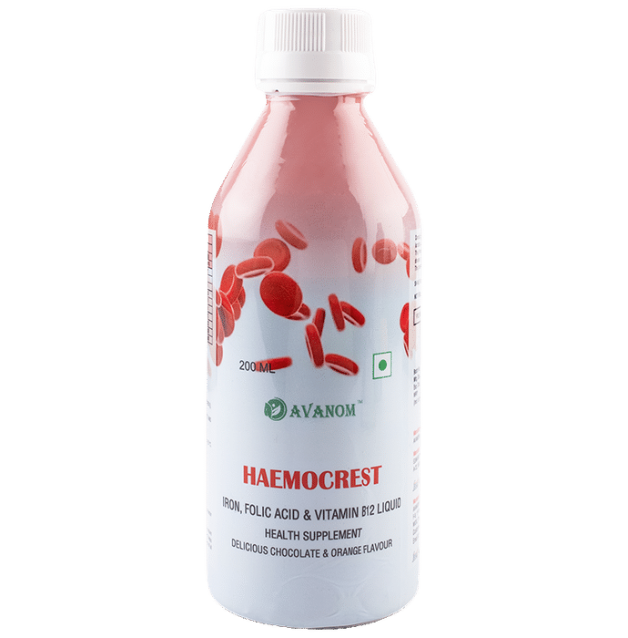 Haemocrest Iron, Folic Acid & Vitamin B12 Liquid Delicious Chocolate & Orange - Classic Derma