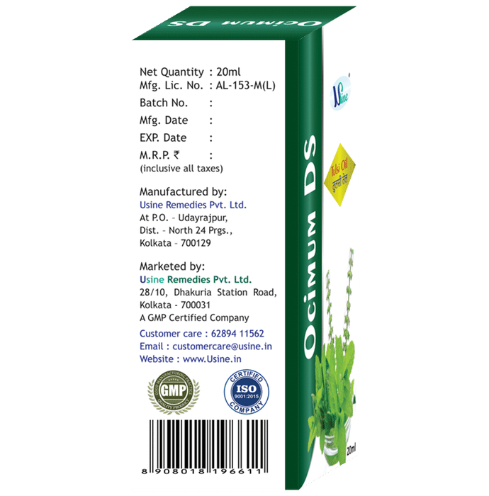 Usine Ocimum DS Tulsi Oil