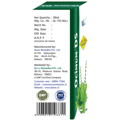 Usine Ocimum DS Tulsi Oil