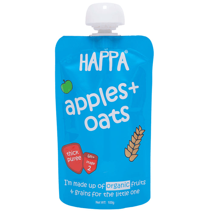 Happa Fruit Puree Stage 2 Apples + Oats - Classic Derma