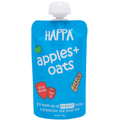 Happa Fruit Puree Stage 2 Apples + Oats - Classic Derma