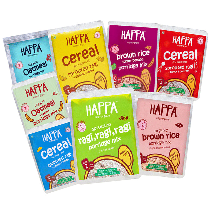 Happa Fruit, Veggie and Grain Puree Trial Pack (100 gm Each) - Classic Derma