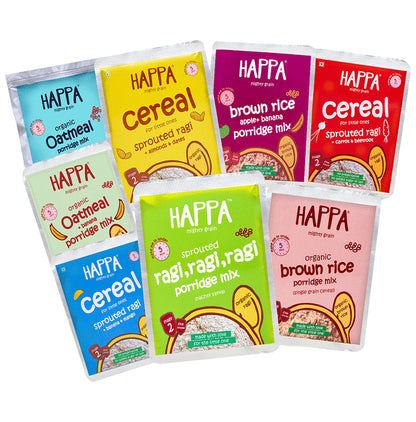Happa Fruit, Veggie and Grain Puree Trial Pack (100 gm Each) - Classic Derma