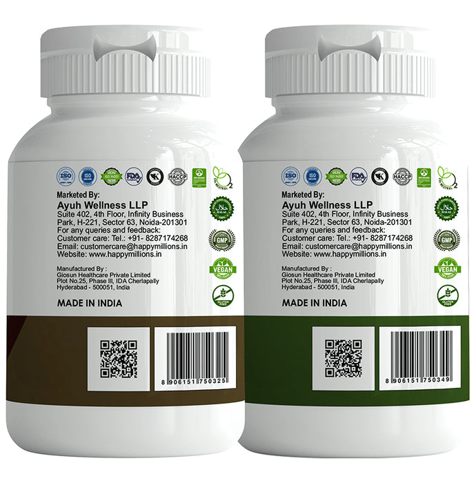 Happy Millions Combo Pack of Arjuna Tablets (30) & Kalmegh Tablets (30)