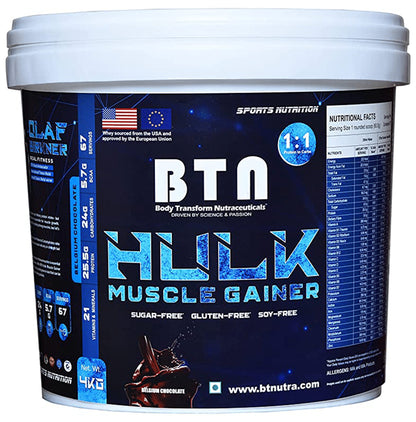 BTN Body Transform Nutraceuticals Hulk Muscle Gainer Powder Belgium Chocolate - Classic Derma