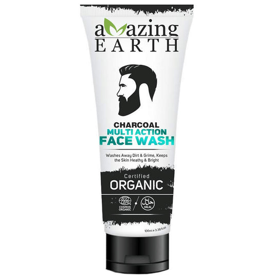 Amazing Earth Charcoal Multi Action Face Wash for Men - Classic Derma
