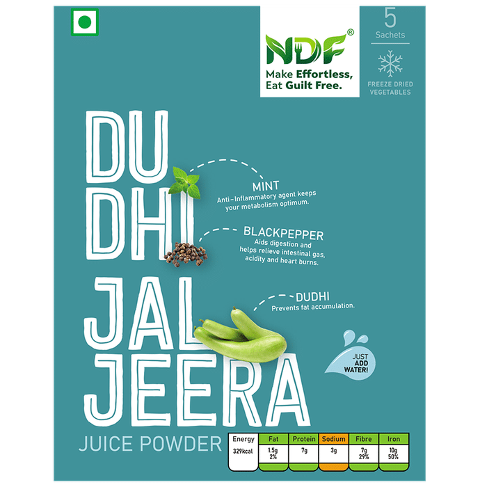 NDF Dudhi Jaljeera Juice Powder Sachet (3gm Each) - Classic Derma