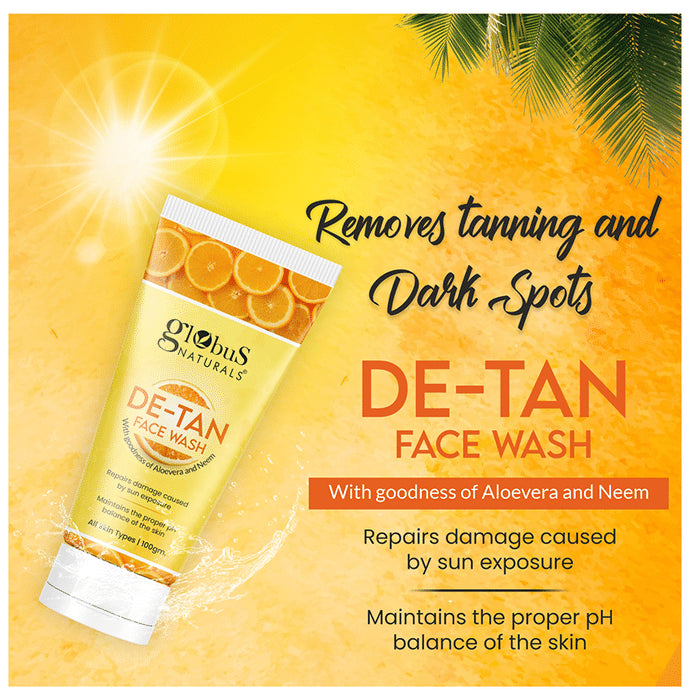 Globus Naturals De Tan Face Wash (100gm Each)
