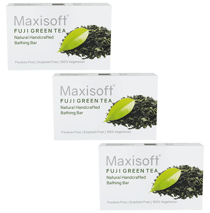Maxisoft Fuji Green Tea Bathing Bar (75gm Each) - Classic Derma