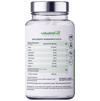 Health Veda Organics N-Acetyl L-Cysteine Capsule