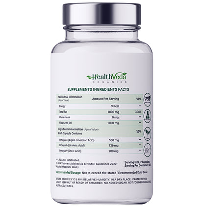 Health Veda Organics Omega 3 6 9 Capsule