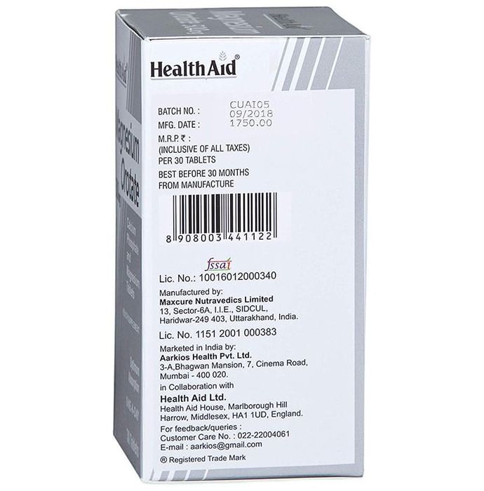 Buy Healthaid Magnesium Orotate 500mg Tablet Online | Classic Derma ...