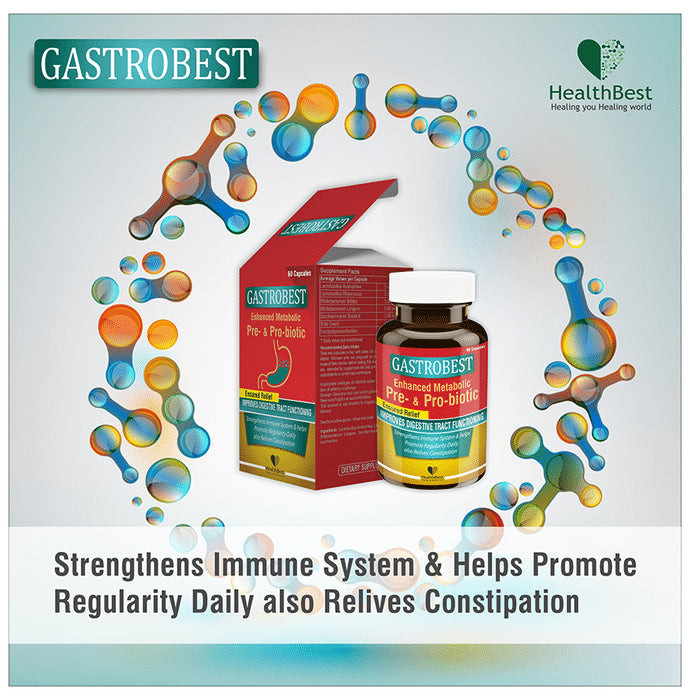 HealthBest Gastrobest Enhanced Metabolic Pre- & Pro-Biotic Capsule