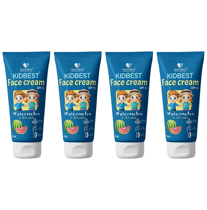 HealthBest Kidbest Face Cream SPF 15 for 3 to 13 yrs Kids (50ml Each) - Classic Derma