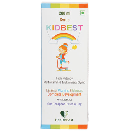 HealthBest Kidbest Multivitamin & Multimineral for Complete Development | Syrup - Classic Derma