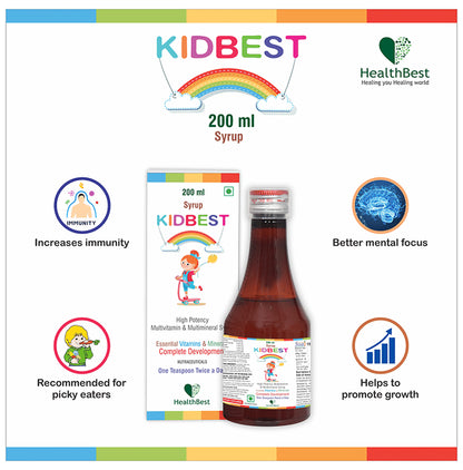 HealthBest Kidbest Multivitamin & Multimineral for Complete Development | Syrup