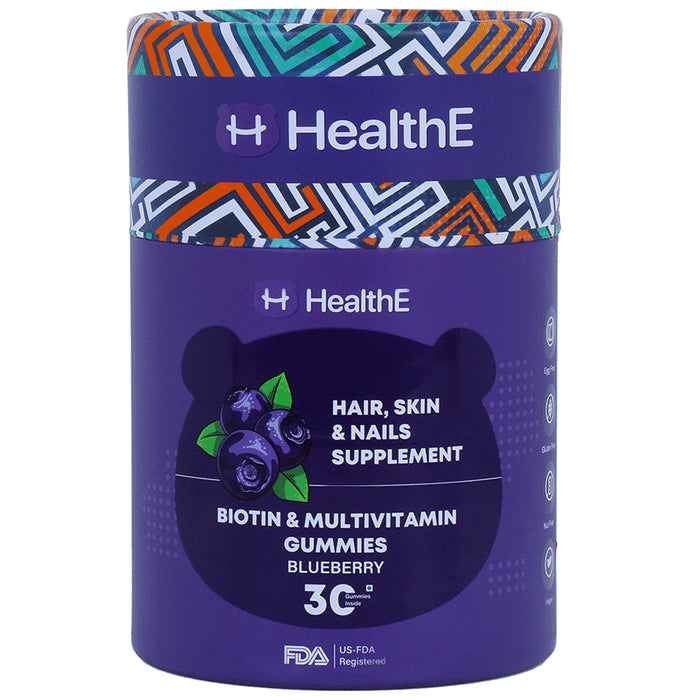HealthE Biotin & Multivitamin Gummy Blueberry - Classic Derma
