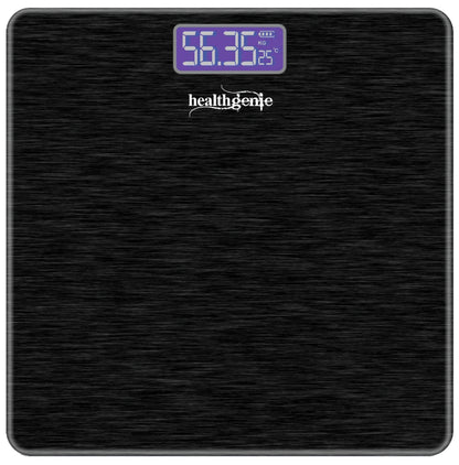 Healthgenie 3378 Electronic Digital Weighing Machine Brushed Black - Classic Derma