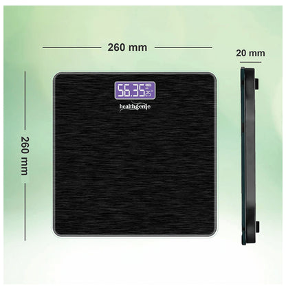 Healthgenie 3378 Electronic Digital Weighing Machine Brushed Black